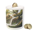 thumbnail image 3 of Fantasy Piggy Bank, Cascade Stream Flows into the Creek in a Realistic Way Secret Paradise Paint Print, Ceramic Coin Bank Money Box for Cash Saving, 3.6" X 3.2", White Brown, by Ambesonne, 3 of 4