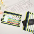 thumbnail image 4 of Dailycode 2 Pack Pencil Pouch for 3 Ring Binder Smooth Zipper Folders with Pockets Clear Window Pencil Case, Navy Yellow Stripe, 4 of 5
