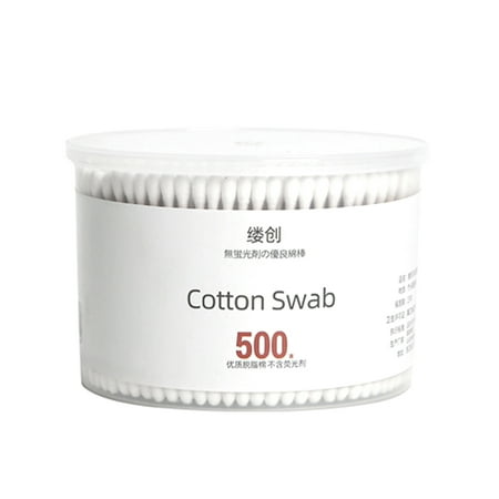 Suerbeaty 500pcs/Set Double Head Bamboo Cotton Swab Disposable Makeup Ear Buds Wood Sticks