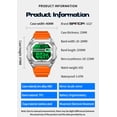 thumbnail image 7 of Digital Watches for Men Women Waterproof Unique Rectangle Watch Stopwatch Countdown Alarm Analog Silicone Strap Transparent Case, 7 of 7