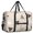 Geometric Triangle Beige Pattern, variant on Geometric Diamond Black Pattern Foldable Travel Duffel Bag, Weekend Overnight Bag with Front Pocket & Trolley Strap, Foldable Design Gifts for Air Travel Weekend Gym,17.7 X 6.3 X 12.6 Inches