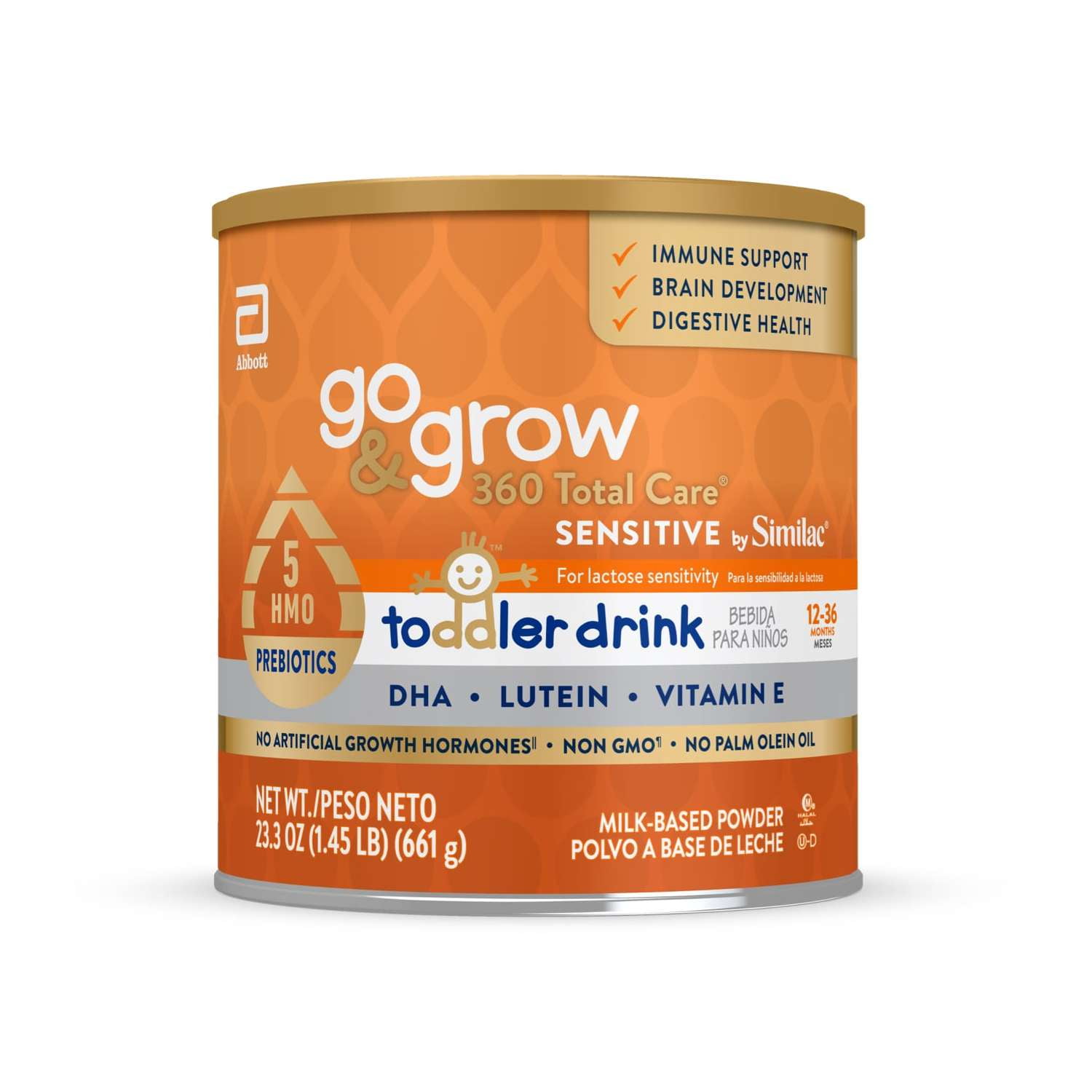 Go & Grow 360 Total Care Sensitive by Similac Toddler Nutritional Drink Powder, 23.3-oz Can