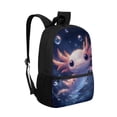 thumbnail image 2 of Binienty Cute Axolotl Print School Backpack for Kids Elementary Middle School Adjustable Shoulder Straps Large Capacity Bookbag with Front Zipper Pocket for Daily Travel, 2 of 6