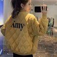 thumbnail image 4 of Women's Winter Warm Coat Packable Ultralight Full Zip Short Down Jacket Business Casual Warm Quilted Stretch Lightweight Windproof Snowproof Jacket Warm Lightweight Winter Jacket ,M-XL,Yellow, 4 of 4