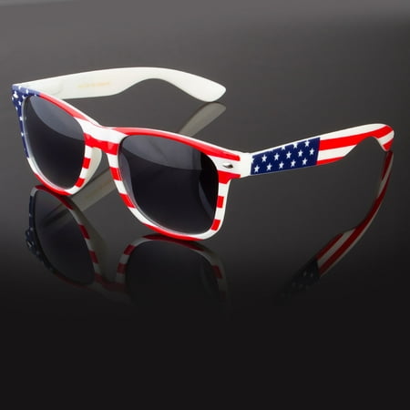 New USA American Flag Retro Vintage Black Fashion Sunglasses For Men & Women