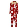 thumbnail image 4 of Family Christmas Onesie Matching Pajamas Cute Funny Print Fall Winter Long Sleeve Hooded Zip Up Jumpsuit,Red 2,Mom:XL, 4 of 4