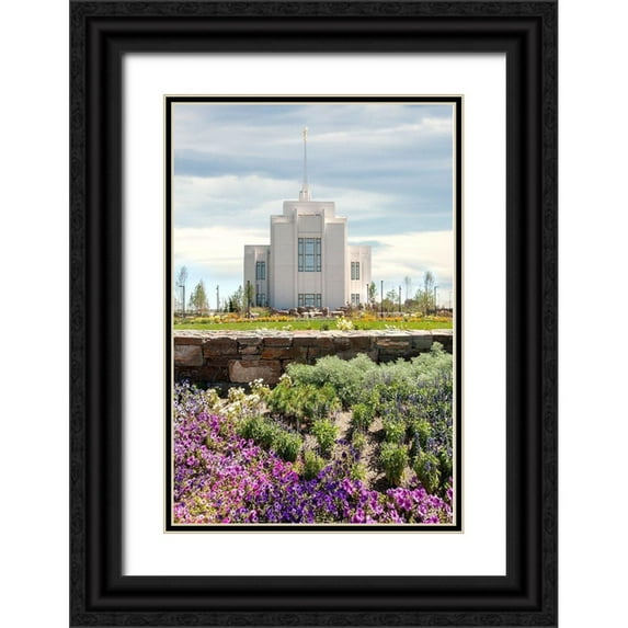 Murdock, Ramona 23x32 Black Ornate Wood Framed with Double Matting Museum Art Print Titled - Twin Falls Temple