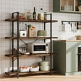 thumbnail image 4 of Selooye Bookshelf, 4 Tier Book Shelf 55Inch Tall Bookcase, Industrial Large Bookshelves Rustic Book Case with Open Metal Frame for Office, Bedroom, Farmhouse, Living Room, 4 of 7