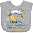 thumbnail image 3 of Inktastic I Love My Great Grandpa to the Moon and Back Cute Sheep Boys or Girls Baby Bib, 3 of 4