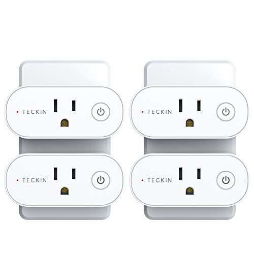 No Hub Required 2 Pack Wireless Smart Socket Remote Control Timer Plug Switch Google Home and IFTTT Echo,Echo Dot Smart Plug WiFi Outlet TECKIN Mini Plug Works with  Alexa