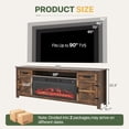 thumbnail image 6 of LazySunsets 80" Farmhouse Fireplace TV Stand for TVs Up to 90 Inches, Media Console with 36" Color Changing Electric Fireplace Insert, Barn Doors, Storage Drawers & Adjustable Shelves, Brown, 6 of 7