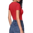 thumbnail image 5 of Zeagoo Women's Deep V Neck T-Shirt Summer Short Sleeve Slim Fitted Stretchy Basic Casual Tops, 5 of 6
