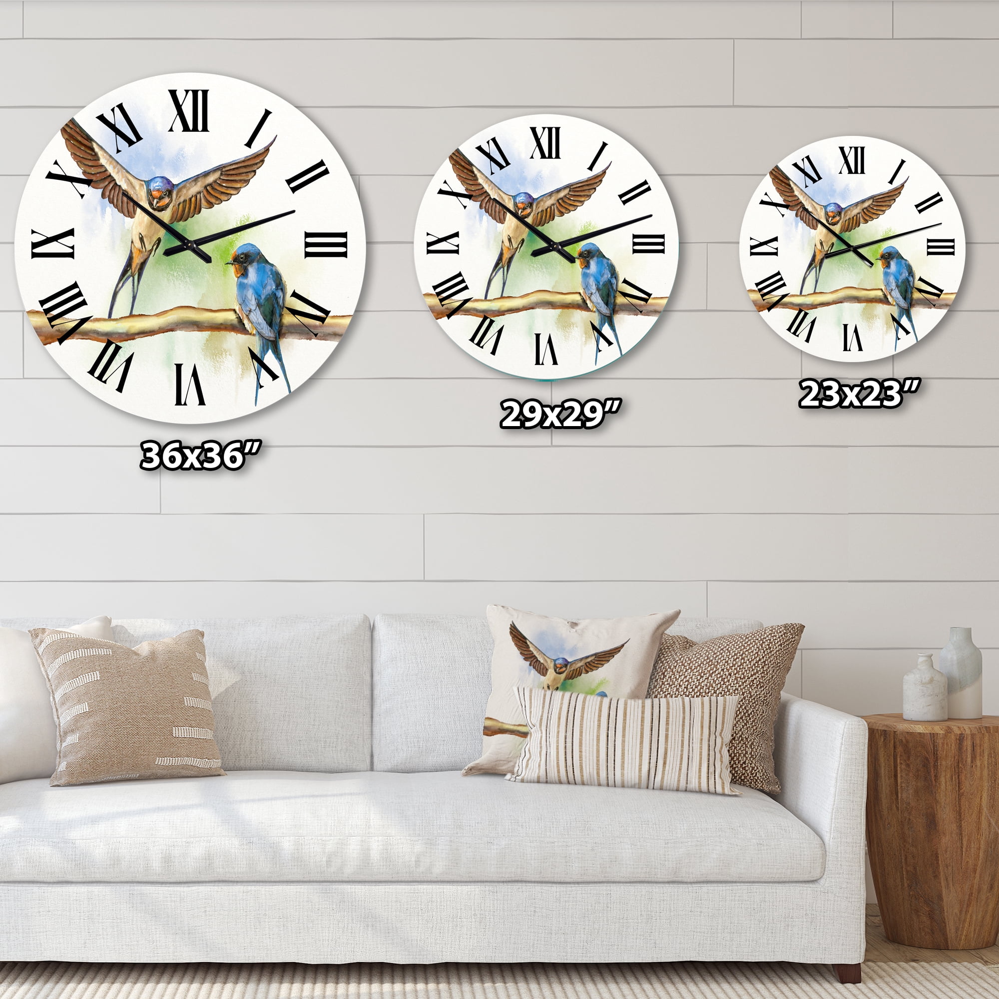 Designart 1 in Quartz Farmhouse Wall Clock