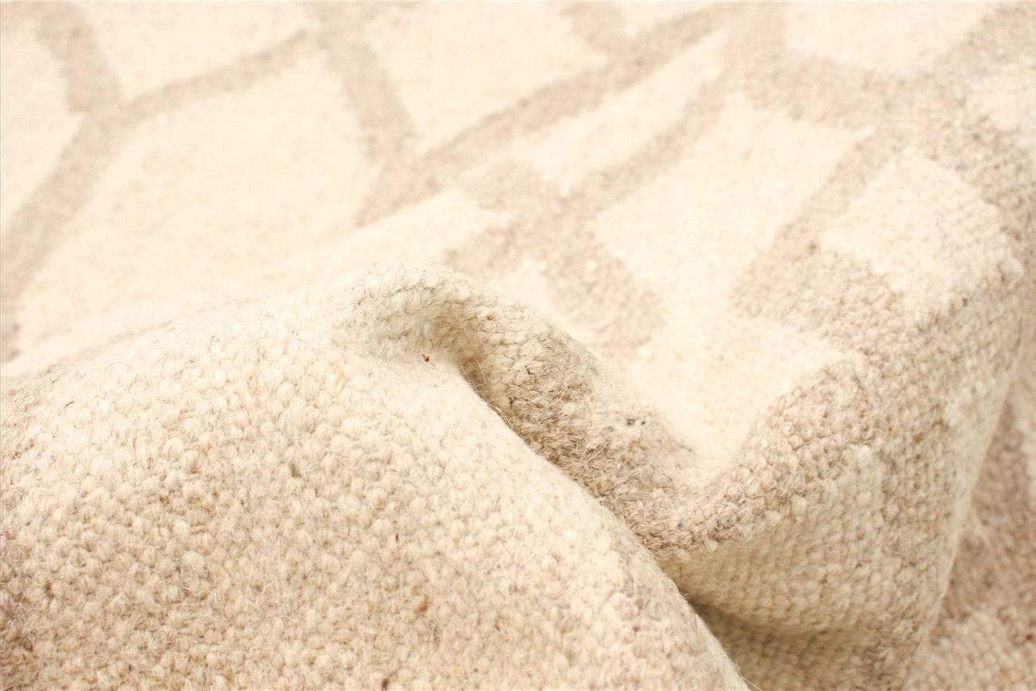 ECARPETGALLERY 5'2" x 7'10" Flat-weaves & Kilims Organica Hand Made Area Rug for Living Room, Dining Room and Bedroom in Ivory