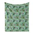 thumbnail image 1 of Orchids Soft Flannel Fleece Throw Blanket, Hummingbird with Dendrobiums Wild Branch Jungle Rainforest Monstera Leaf Pattern, Cozy Plush for Indoor and Outdoor Use, 50" x 70", Multicolor, by Ambesonne, 1 of 6