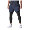 thumbnail image 1 of Uinagy Men's Tights Fake Two-Piece Fitness Running Training Cycling Elastic Quick-Drying Trousers, 1 of 5