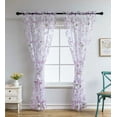 thumbnail image 3 of Muuphra Purple Burnout Floral Light-Filtering Curtains for Living Room Bedroom Girl's Room ,2 Panels,55×63", 3 of 7