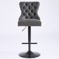 thumbnail image 2 of DUOSONG A&A Furniture,Aged And Retro Pu Swivel Barstools Adjusatble Seat Height From 26-33 Inch, Modern Bar Stools With Backs Comfortable Tufted For Home Pub And Kitchen Island (Black,Set Of 2) Black, 2 of 11