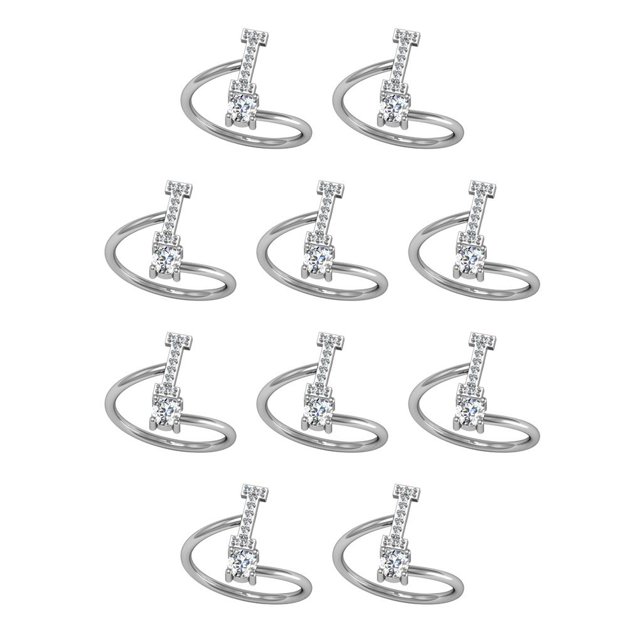 Guardurnaity Anillo abierto con letras mayúsculas, anillos ajustables portátiles para interiores y exteriores, joyería de viaje para el hogar, yo 10Conjunto