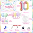 thumbnail image 2 of Bubble Themed 10th Birthday Party Decoration - Macaron Balloon Garland Kit and Happy Birthday Background with Foil Number 1 Balloon for Girl Kids Birthday Party Supplies., 2 of 3