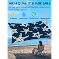 thumbnail image 3 of Starfish Sun Shade Sail 6.5' x 10', Summer Beach Nautical Ocean Sea Star Marine Life Navy Blue Rectangle Outdoor Sunshade Canopy, Waterproof UV Block Patio Covers for Garden Yard Beach, 3 of 9