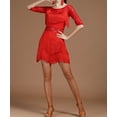 thumbnail image 4 of Latin Bachata Merengue Reggaeton Dance Dress Tassel Women'S Performance 3/4 Length Sleeve, 4 of 8