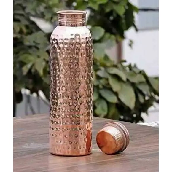 Traveler's Copper Water Bottle, Leak-Proof joint free Ayurvedic 900 ML 32 Oz