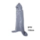 thumbnail image 4 of Kearding Disfraces de Halloween para hombres y mujeres, capa elegante con capucha, adulta, capas largas negras para fiestas navideñas, capas Kits de decoración para fiestas gris 150cm, 4 of 5
