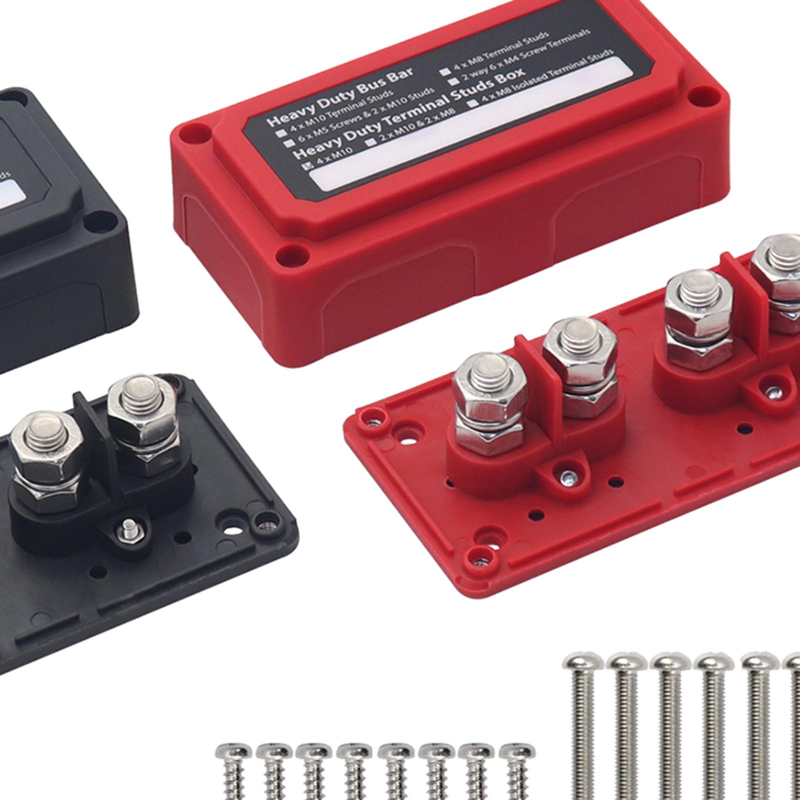 2x Power Distribution Block Junction Block Heavy Duty 300 Amp Rating Bus Bar Terminal Block for Truck Boat Car RV Marine Style E