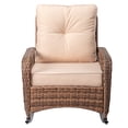 thumbnail image 2 of UBesGoo Wicker Rocking Chair for Patio with Cushion, Large Handwoven Rattan Chair, Outdoor Lounge Chair, Brown & Beige, 2 of 8