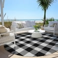 thumbnail image 6 of Addison Rugs Chantille Indoor/Outdoor Transitional Plaid Black Washable Round Rug, 8' x 8', 6 of 6