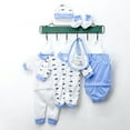 thumbnail image 2 of yocbz Baby Girl Newborn Outfit Set 8PCS jumpsuit+2 Tops+2 Pants+Hat+Sock Shoes+Bib Blue,0-3 Months, 2 of 4