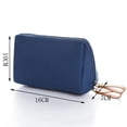 thumbnail image 4 of New Makeup Bag Simple Solid Color Cosmetic Bag for Women Pouch Toiletry Bag Waterproof Make Up Purses Case Hot Dropshipping (DEEP BLUE), 4 of 7
