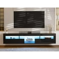 thumbnail image 2 of ARICOEASY LED Floating TV Stand with Storage & Doors for up to 85 inch TVs for Living Room and Home Office, Black, 2 of 7