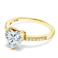 thumbnail image 3 of Gem Stone King 18K Yellow Gold Plated Silver Ring Set with Moissanite (1.94 Cttw), 3 of 5