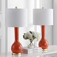 thumbnail image 3 of Safavieh Lighting Collection Mae Long Neck Blood Orange Ceramic 31-inch Bedroom Living Room Home Office Desk Nightstand Table Lamp (Set of 2) - LED Bulbs Included, 3 of 5