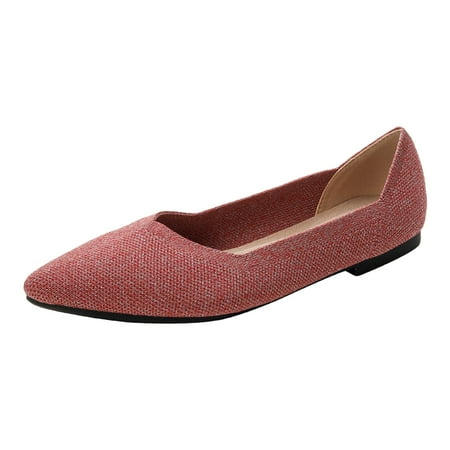 

zuwimk Comfortable Shoes For Women Women Fashion Sneakers Comfort Wedge Platform Loafers Pink