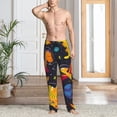 thumbnail image 2 of Kdxio Dinosaurs in Space Pattern Men's Pajama Pants, Elastic Waist with Drawstring and Pockets, Comfortable Loungewear-Small, 2 of 6