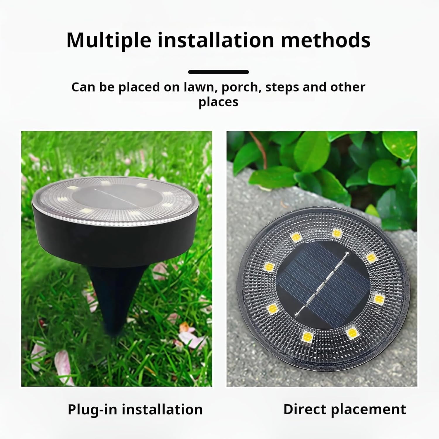 BN-LINK Solar Ground Lights, Waterproof Solar Garden Lights, Outdoor Garden Waterproof Lights, Landscape Lights for Outside Patio Pathway Yard Lawn Driveway Deck Step Walkway(12 Pack White Light)