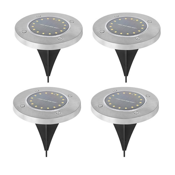 4 Pack Outdoor Solar Disc Lights Waterproof Ground Landscape Lighting