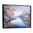 thumbnail image 2 of Designart "The Landscape Charm Of Lakes And Rivers In Liquid Art I" Landscape Lake River Floater Framed Canvas Art Print, 2 of 5