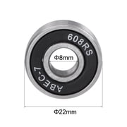 Uxcell Deep Groove Ball Bearings ABEC7 for Skateboard Inline Roller Skates ABEC-7 Black
