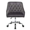 thumbnail image 6 of Accent Chair for Living Room, Velvet Fabric Vanity Chair for Makeup Room, Modern Height Adjustable Office Chair with 360 Degree Swivel, Comfy Upholstered Armchair with Soft Backrest, Gray, D4331, 6 of 10
