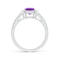 thumbnail image 2 of ANGARA Natural 1.5 Ct. Amethyst with Diamond Halo Ring in 14K White Gold for Women (Ring Size: 12), 2 of 9