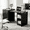 Black, variant on MARQUESSIA Folding Desk with Charging Station & Storage Shelves 50 ” Pull-Out Desk with Spacious Desktop for Small Spaces Walnut Brown