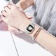 thumbnail image 4 of Correa de diamantes con purpurina y estuche para Apple Watch de 42 mm, Bling Men Women Crystal Rhinestone Correa de repuesto de metal de acero inoxidable para iWatch Series SE654321 (Plata), 4 of 5