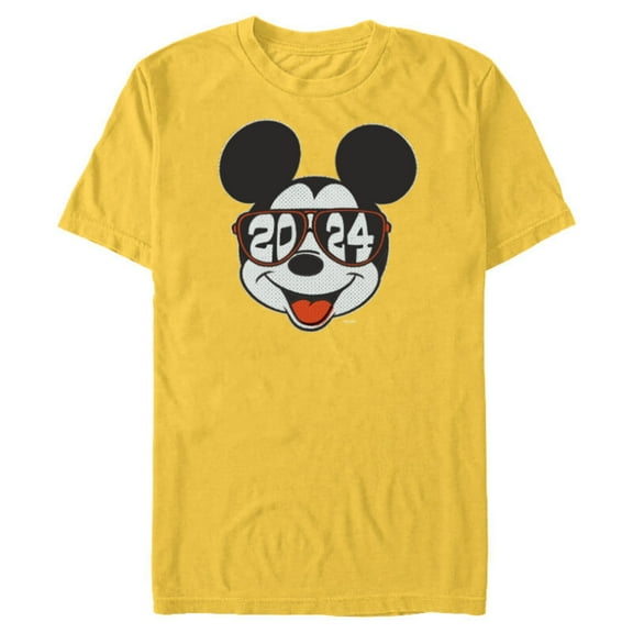 Disney Mickey Mouse Class of 2024 Graduation ’24 Sunglasses - Short Sleeve Blended T-Shirt for Adults - Customized-Yellow
