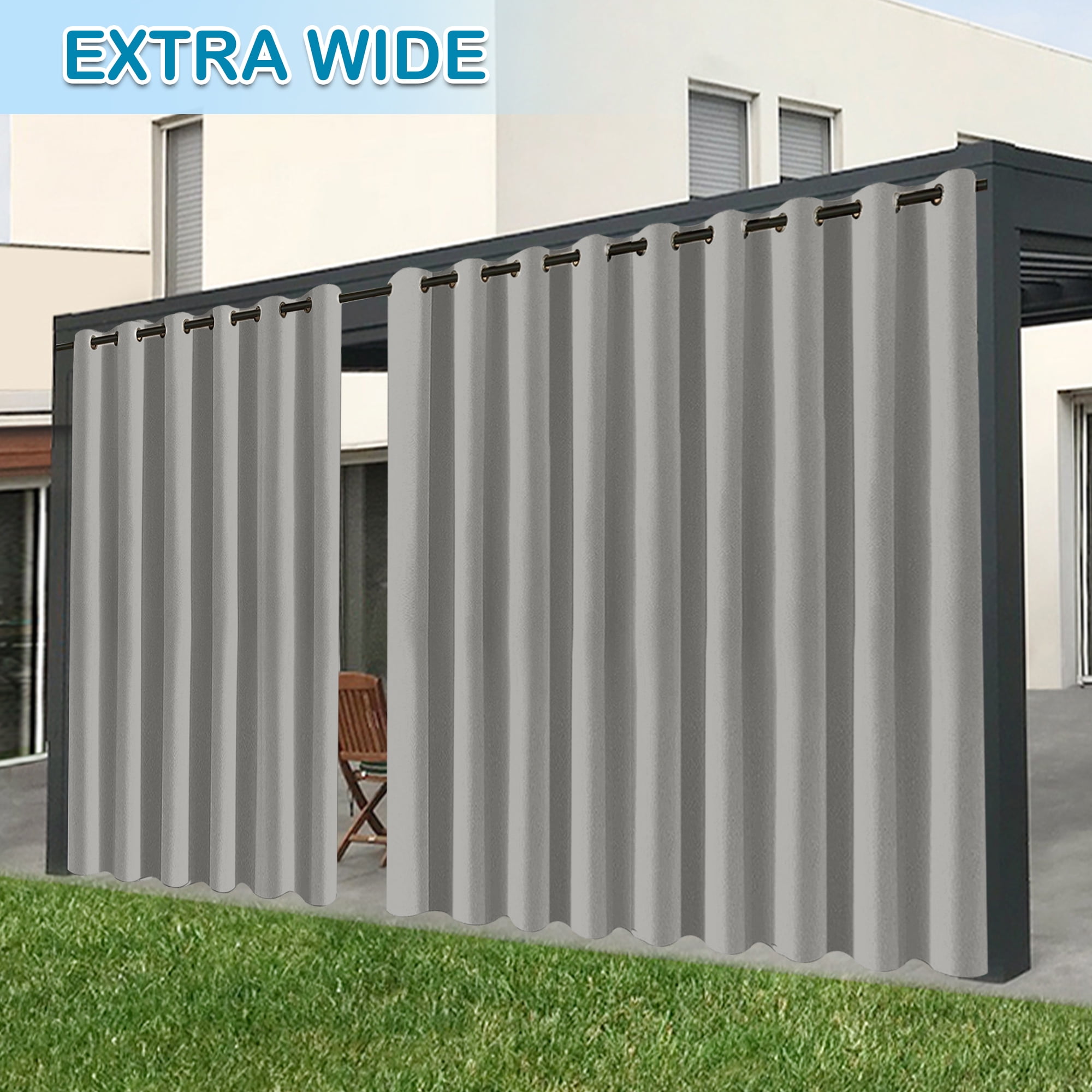 Lapalife Blackout Curtains Outdoor Waterproof W71xL108, Weighted Indoor