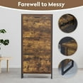 thumbnail image 4 of Narrow Shoe Cabinet with 3 Flip Drawers, Freestanding Shoe Organizer with Drawer, Shoe Storage Cabinet with Metal Handle  for Entryway Living Room, Rustic Brown, 4 of 8