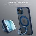 thumbnail image 3 of Case for iPhone 15 Plus & iPhone 14 Plus 6.7-Inch,[Compatible with Magsafe] with 360° Rotatable Ring Holder Kickstand Slim Transparent Men Women Shockproof Protective Phone Cover,Blue, 3 of 9